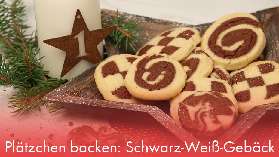 Leckeres Rezept für die Adventszeit: Plätzchen backen: Schwarz-Weiß 