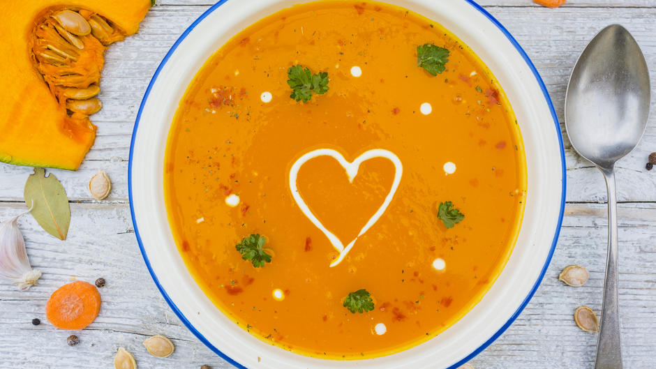 Unser Lieblingsgericht Kürbissuppe mit Ingwer und Kokos