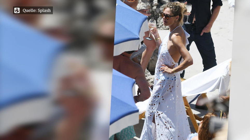 sachin and babi light blue dress Heidi Klum Slips Back Into Her Victoria's Secret Angel Wings main image 0