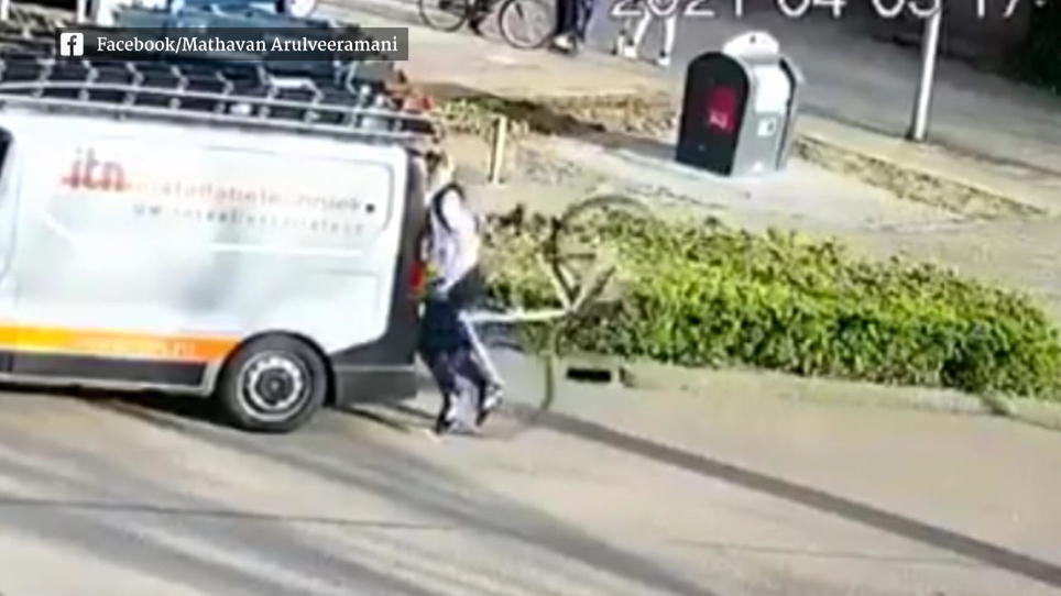 Das passiert, wenn man nicht aufpasst Übler FahrradCrash