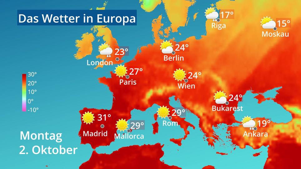 Europa: Wie wird das Wetter?: Video 10-Tage-Trend: Temperaturen von Spanien  bis zur Türkei | RTL.de